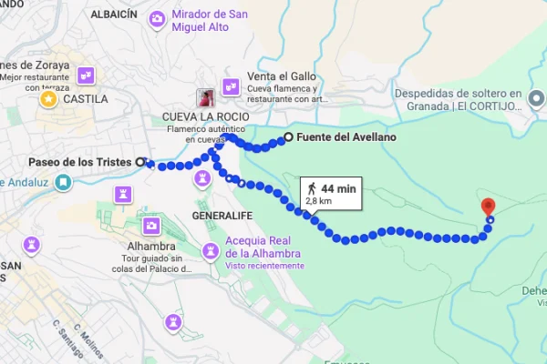 Rutas senderistas dentro de la ciudad de Granada